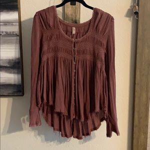 Pretty light burgundy Free People blouse
